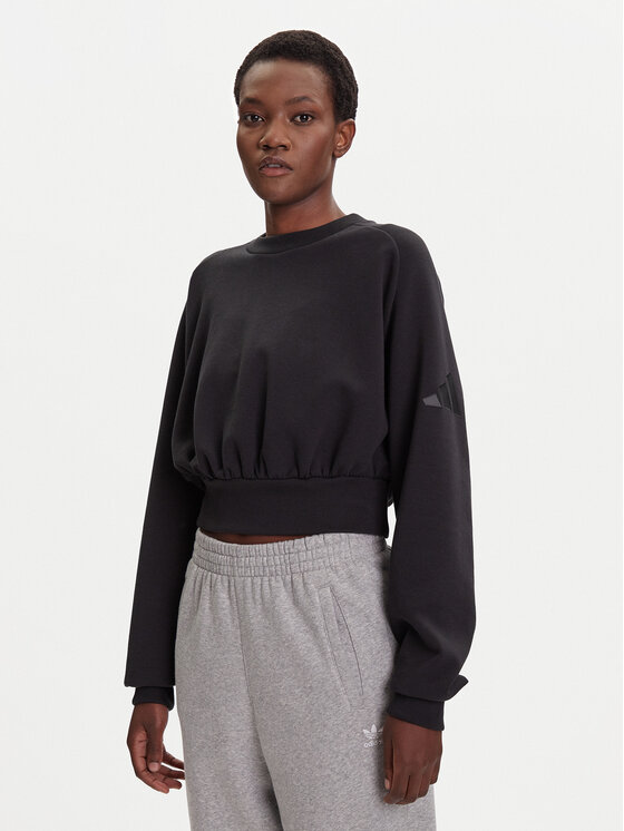 adidas adidas Mikina ALL SZN Soft Lux JM3836 Černá Loose Fit