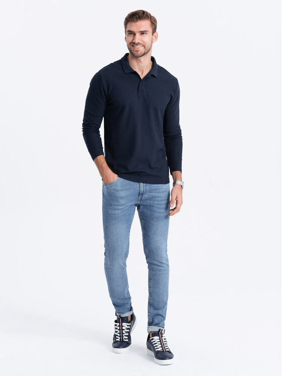 Ombre Ombre Longsleeve OM-POBL-0114 Granatowy Fitting Fit