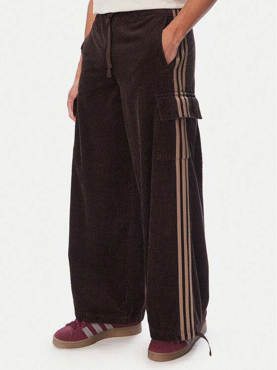 adidas adidas Riidest püksid Corduroy 3S Cargo KT0064 Pruun Relaxed Fit