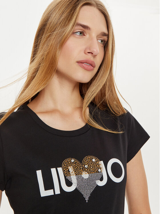 Liu Jo Liu Jo Tricou WF4416 JS923 Negru Regular Fit
