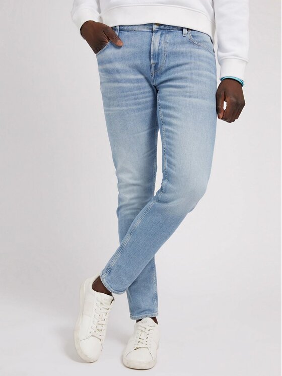 Guess Guess Jeansy GUESS Jeans Uomo M2YA27 D4Q43 2CRL Blu Beżowy Standard Fit