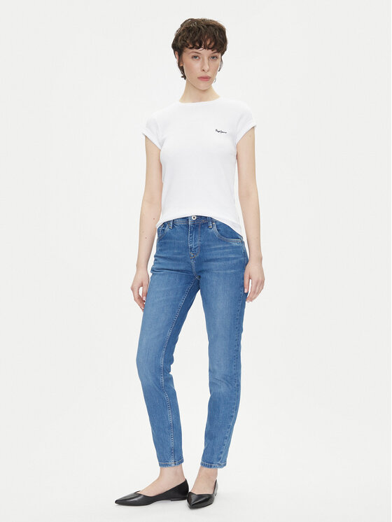 Pepe Jeans Pepe Jeans Jeansy Violet PL204176 Niebieski Mom Fit
