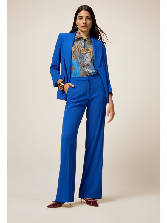 Oltre Oltre Pantaloni di tessuto P074R008998N024 Blu Baggy Fit