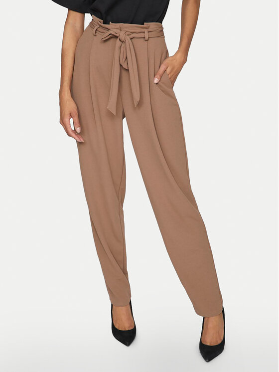 Vila Vila Штани з тканини Clava 14100197 Коричневий Straight Fit