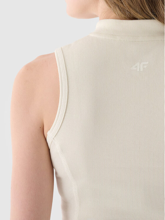 4F 4F Top 4FRAW24TSLEF182-11S Biały Slim Fit