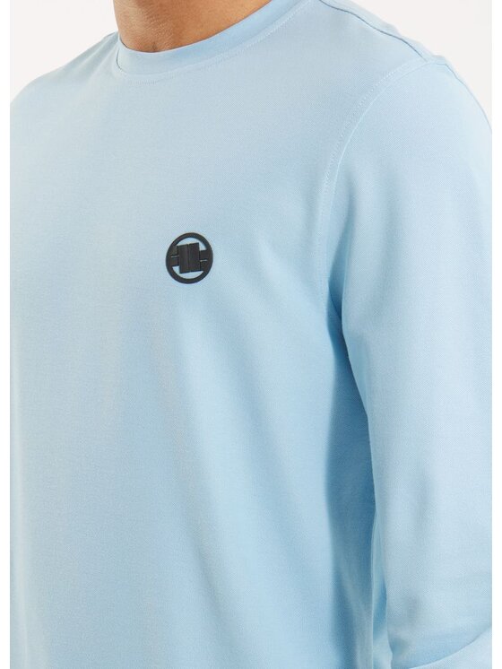 PITBULL PITBULL Longsleeve Pique Rockey Niebieski jasny Regular Fit