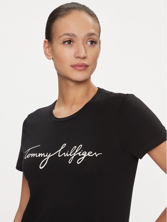 Tommy Hilfiger Tommy Hilfiger T-Shirt Heritage Crew Neck Graphic Tee WW0WW24967 Czarny Regular Fit