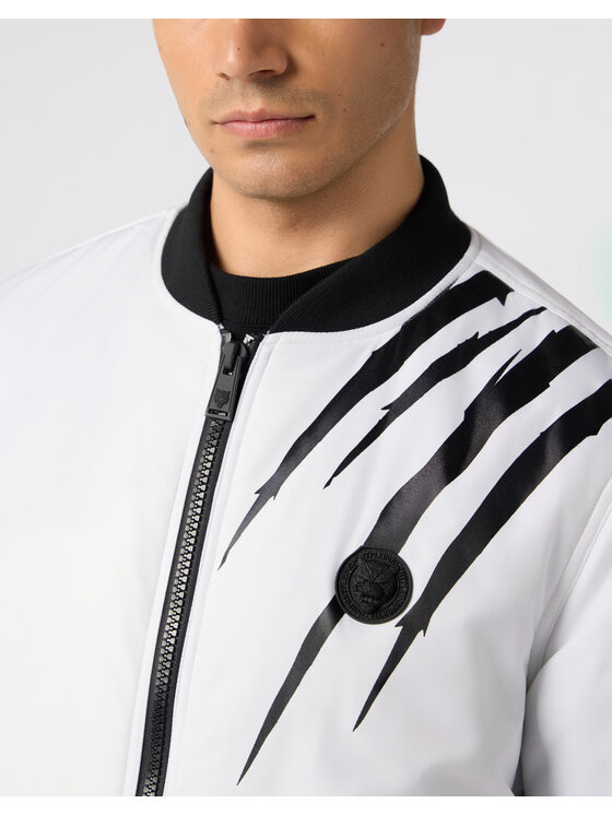 Plein Sport Plein Sport Kurtka bomber 28345 Biały Regular Fit