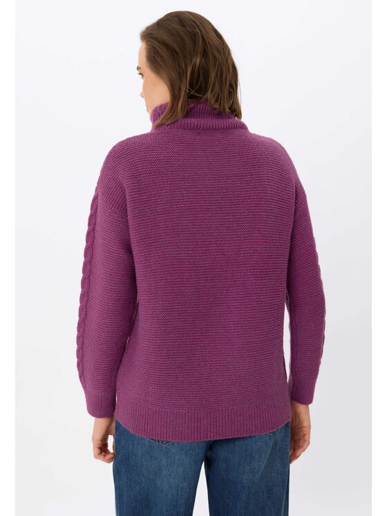 Volcano Volcano Sweter S-ESSIE Różowy Regular Fit