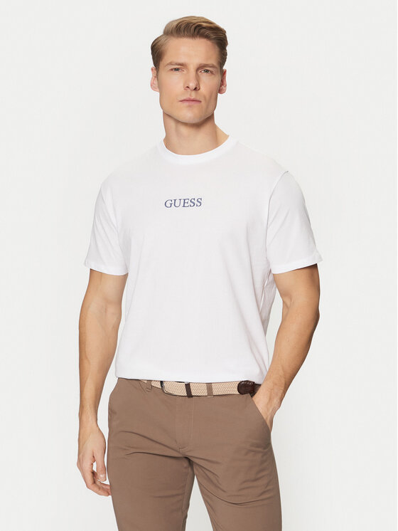 Guess Guess T-Shirt M5RI58 K9RM1 Biały Regular Fit