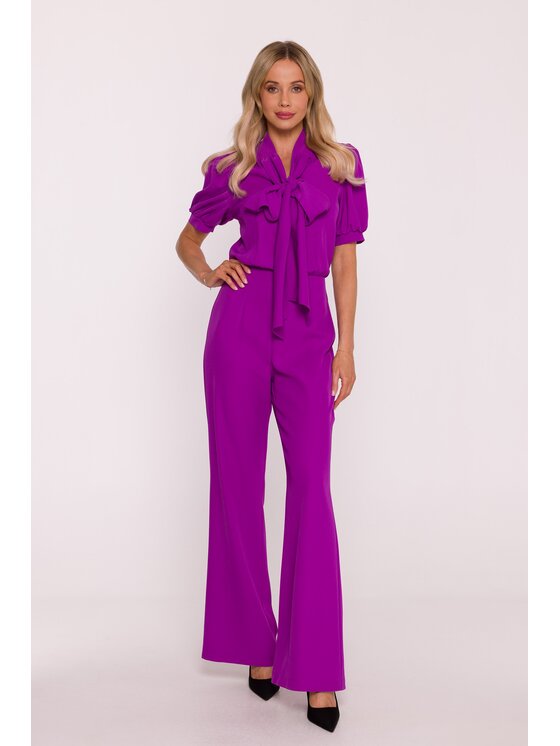 Stylove Stylove Kombinezon s421 Fioletowy Wide Leg