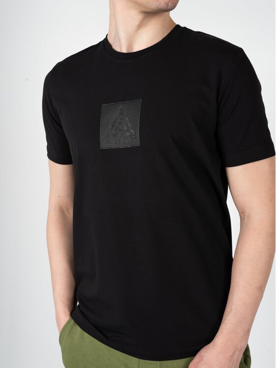 Iceberg Iceberg T-Shirt F020639A Μαύρο Regular Fit