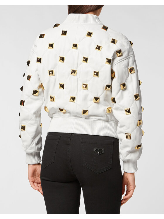PHILIPP PLEIN PHILIPP PLEIN Giacca di pelle 3079 Bianco Slim Fit