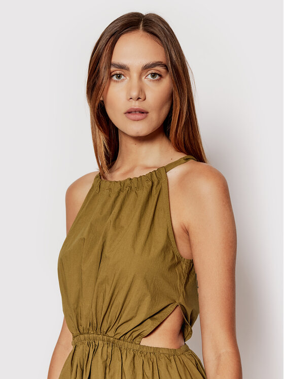 Sisley Sisley Poletna obleka 4JOZLV00U Rjava Regular Fit