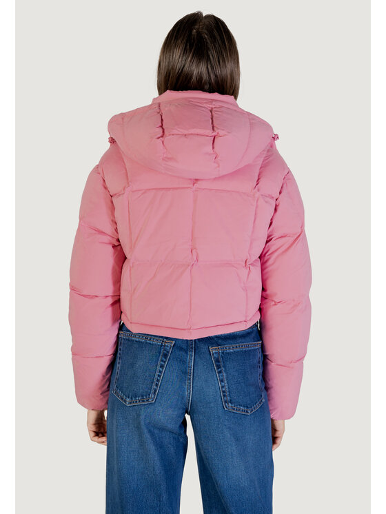 Tommy Jeans Tommy Jeans Μπουφάν πουπουλένιο TJW ALASKA GRID CRP Ροζ Cropp Fit