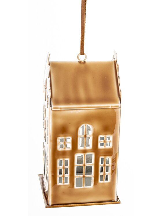 MIAhome MIAhome Figurka domek metalowy kawowy KOFFIE Brązowy
