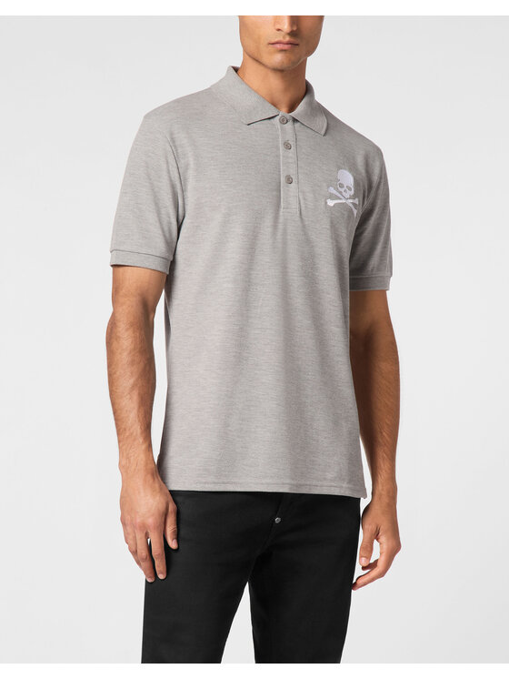 PHILIPP PLEIN PHILIPP PLEIN Polo 9407 Szary Slim Fit