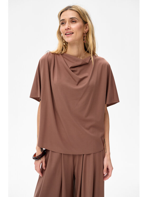blue shadow blue shadow Bluzka Binni Brązowy Regular Fit