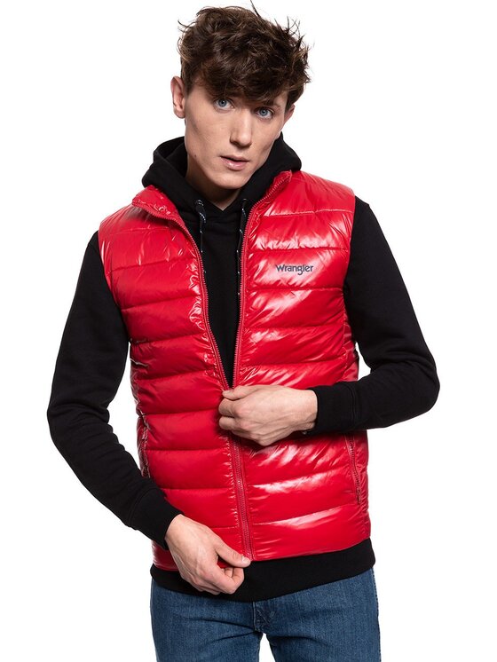Wrangler Wrangler Smanicato PUFFER VEST Rosso Regular Fit