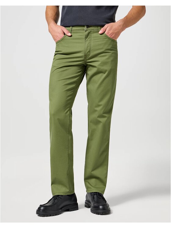 Wrangler Wrangler Spodnie materiałowe TEXAS Zielony Regular Fit