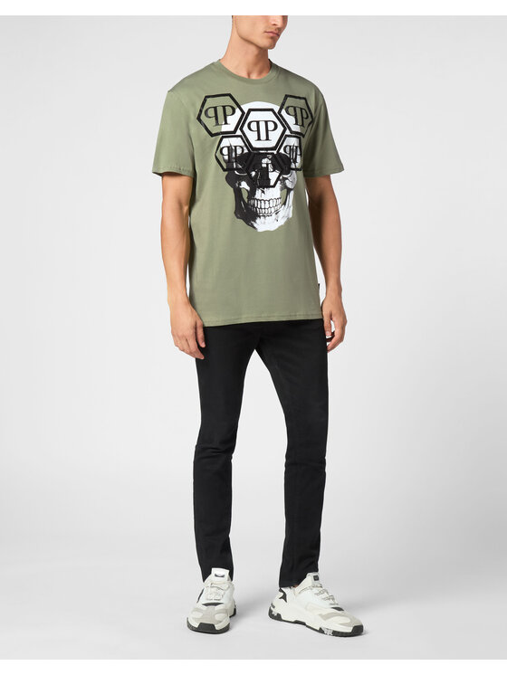 PHILIPP PLEIN PHILIPP PLEIN Tričko 9557 Zelená Regular Fit