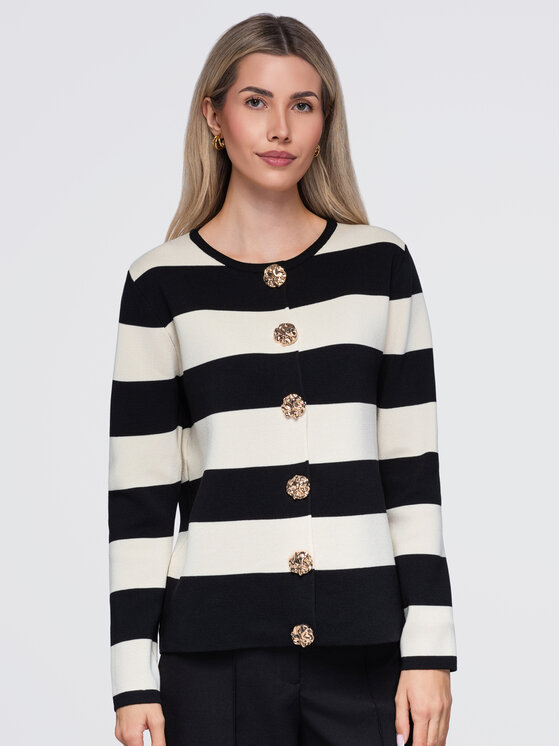 Ombre Ombre Kardigan OW-SW-E0025 Czarny Regular Fit