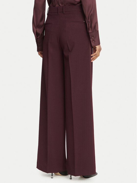 Tommy Jeans Tommy Jeans Medžiaginės kelnės Tuxedo  WW0WW51858 Vyšninė Wide Leg