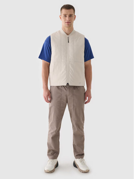 4F 4F Γιλέκο 4FRAW24TVESM171-12S Λευκό Regular Fit