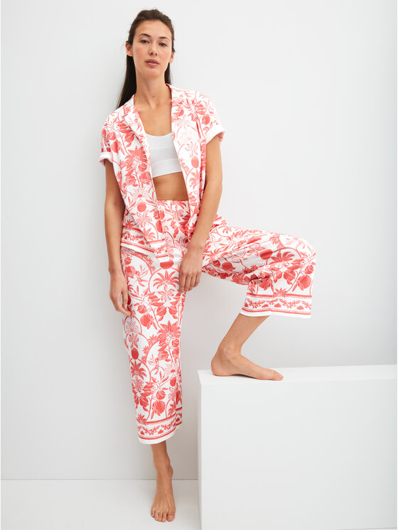 Calida Calida Spodnie piżamowe 28958 Biały Relaxed Fit