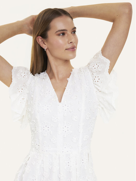 KMX KMX Sukienka letnia 921960002 Biały Flare Fit