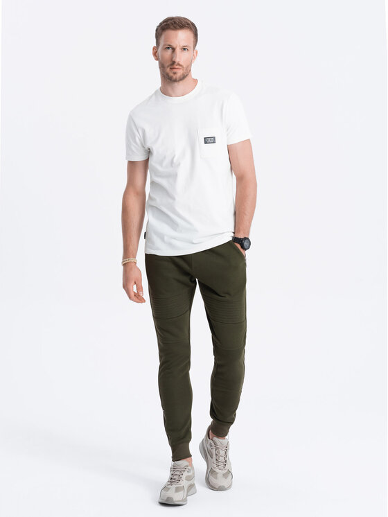 Ombre Ombre Teplákové kalhoty OM-PASK-22FW-004 Zelená Regular Fit