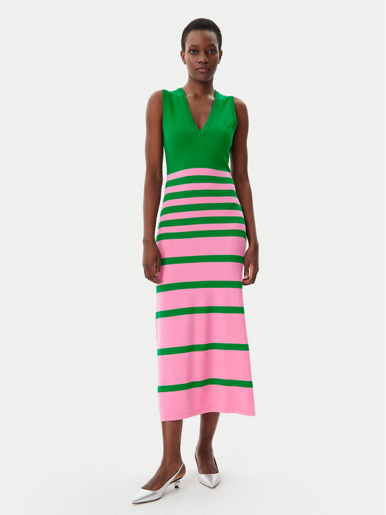 LOLA CASADEMUNT LOLA CASADEMUNT Sukienka dzianinowa LS2516005 Zielony Slim Fit