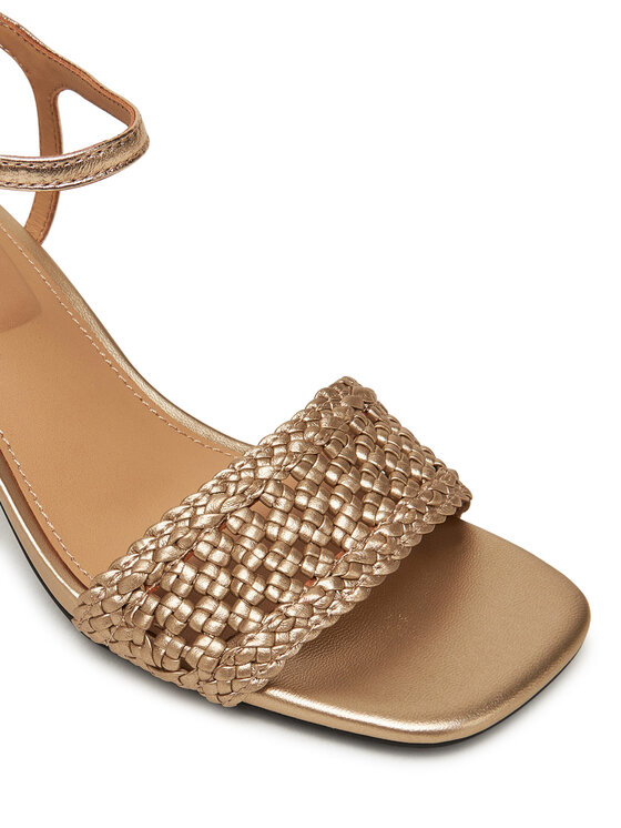 Tommy Hilfiger Tommy Hilfiger Sandaalid Metallic Lthr Kitten Sandal FW0FW08611 Kuldne