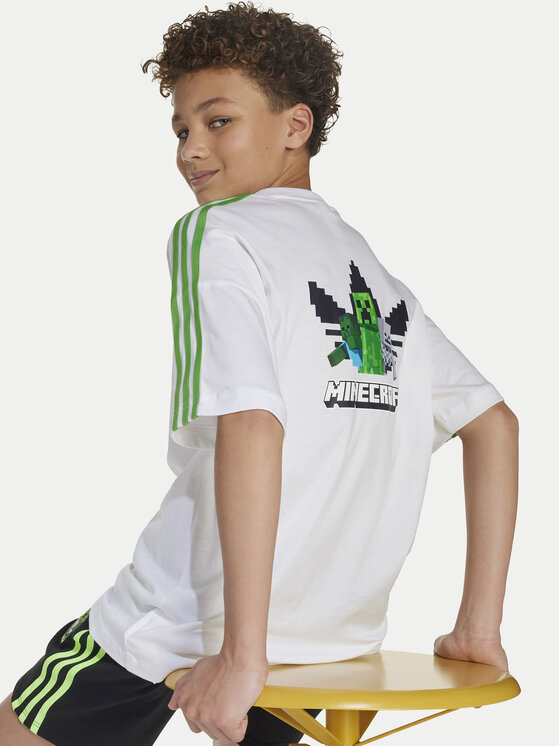 adidas adidas Тишърт Minecraft JW7750 Бял Loose Fit