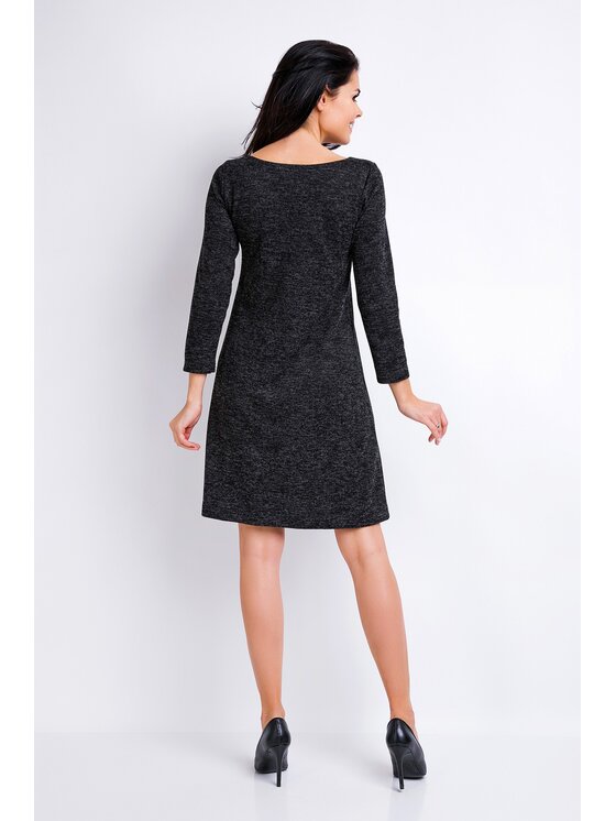 Awama Awama Úpletové šaty A162 Šedá Basic Fit