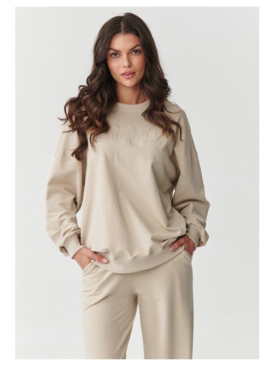 Makadamia Makadamia Dres M890 Beżowy Oversize