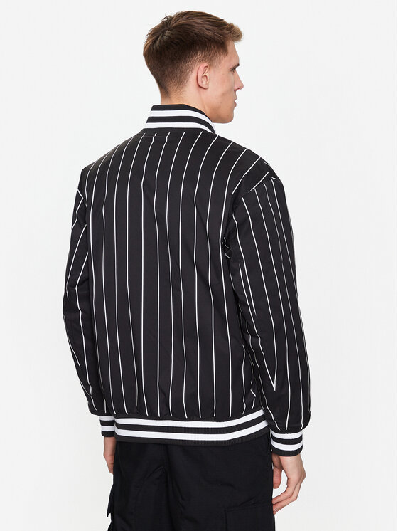 Tommy Jeans Tommy Jeans Μπόμπερ μπουφάν Pinstripe DM0DM15917 Μαύρο Relaxed Fit
