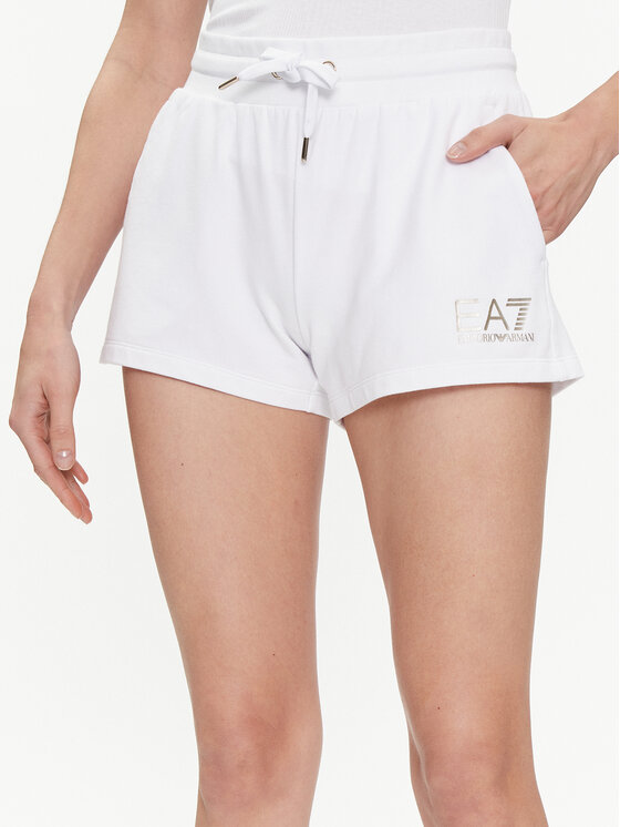 EA7 Emporio Armani EA7 Emporio Armani Sportovní kraťasy 3DTS51 TJTXZ 1100 Bílá Regular Fit