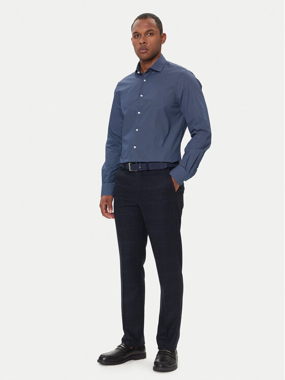 Tommy Hilfiger Tommy Hilfiger Chinosy Denton MW0MW40782 Granatowy Slim Fit