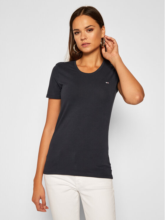 Tommy Jeans T-shirt Tjw Stretch Crew DW0DW09102 Blu scuro Regular Fit •  Modivo.it