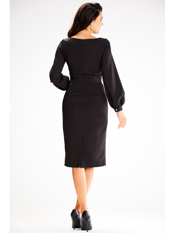 Awama Awama Sukienka wieczorowa A597 Czarny Basic Fit
