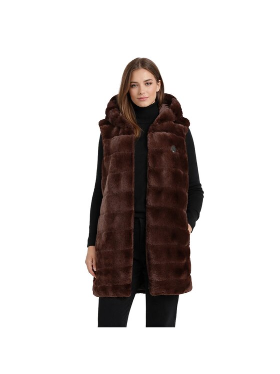 Geographical Norway Geographical Norway Bezrękawnik WZ6797F/GN-Dark brown Brązowy Regular Fit