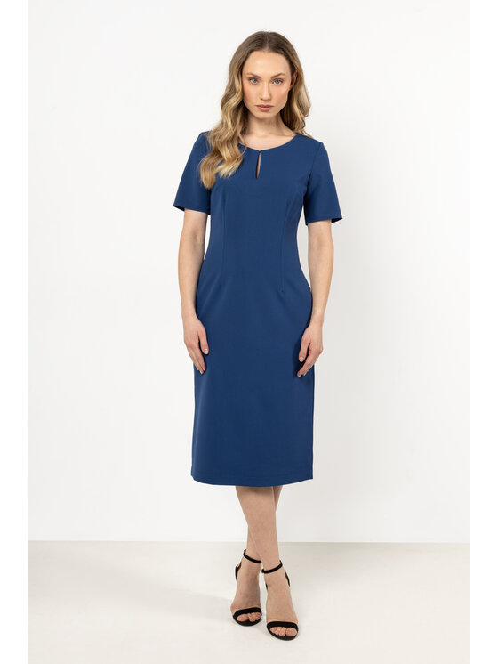 Awama Awama Sukienka koktajlowa A706 Niebieski Basic Fit