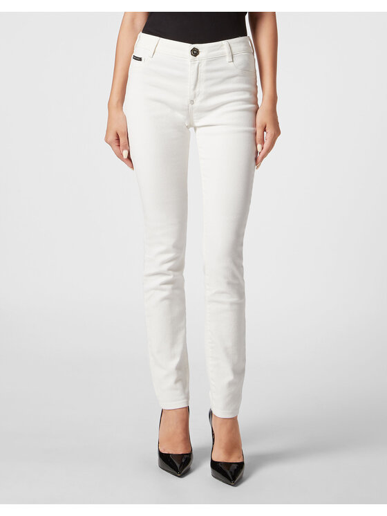 PHILIPP PLEIN PHILIPP PLEIN Jegginsy 3305 Biały Jegging Fit