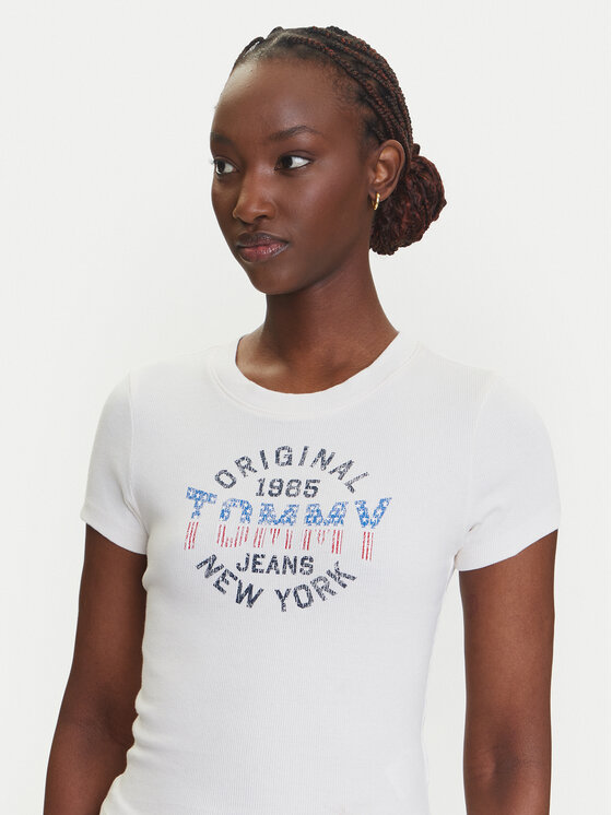 Tommy Jeans Tommy Jeans Футболка DW0DW21421 Écru Slim Fit