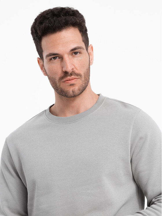 Ombre Ombre Mikina OM-SSBN-0175 Šedá Regular Fit