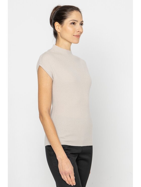 Deni Cler Milano Deni Cler Milano Bluzka T-DC-1251-D5-90-13-1 Beżowy Slim Fit