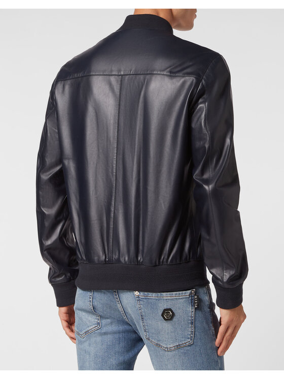 PHILIPP PLEIN PHILIPP PLEIN Giacca di pelle 9793 Celeste Regular Fit