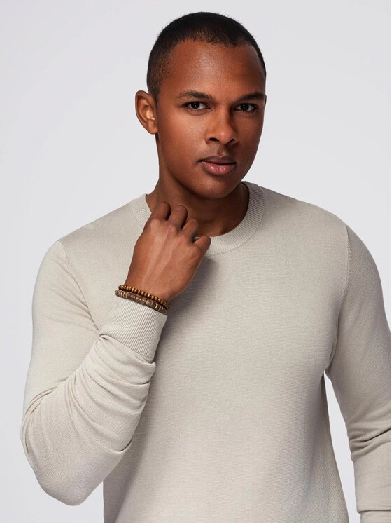 Ombre Ombre Sweter OM-SWSW-0183 Szary Regular Fit