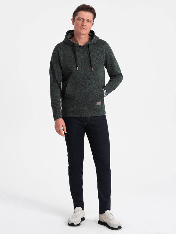 Ombre Ombre Mikina OM-SSNZ-0147 Zelená Classic Fit